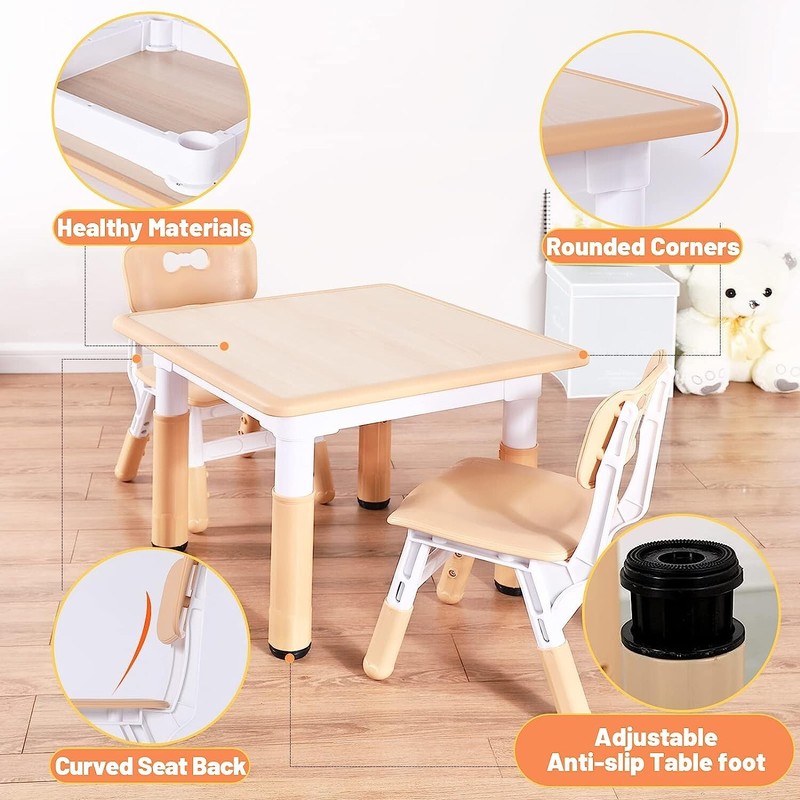 Sturdy & Versatile Height Adjustable Kids Table - Ages 3-8 - CPC & CE Approved gallery