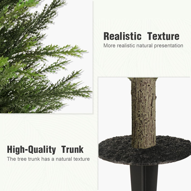 2Ft Artificial Cypress Topiary Trees Set - Realistic Faux Plants for Home Decor gallery