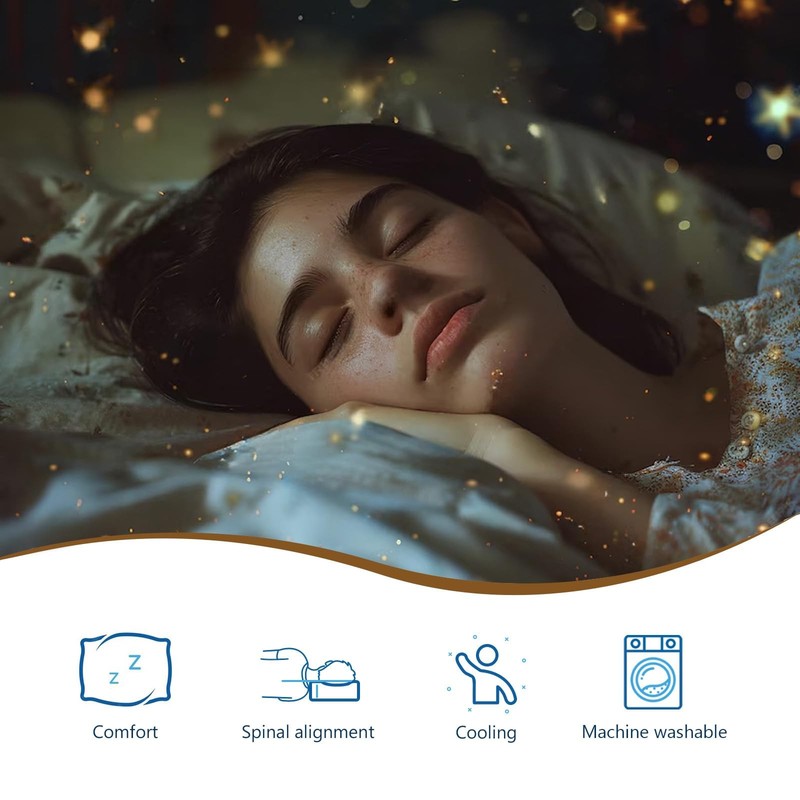 COLDHUNTER Cube Pillow Pro for Side Sleepers Memory Foam Bed Pillow Soft Pill... gallery