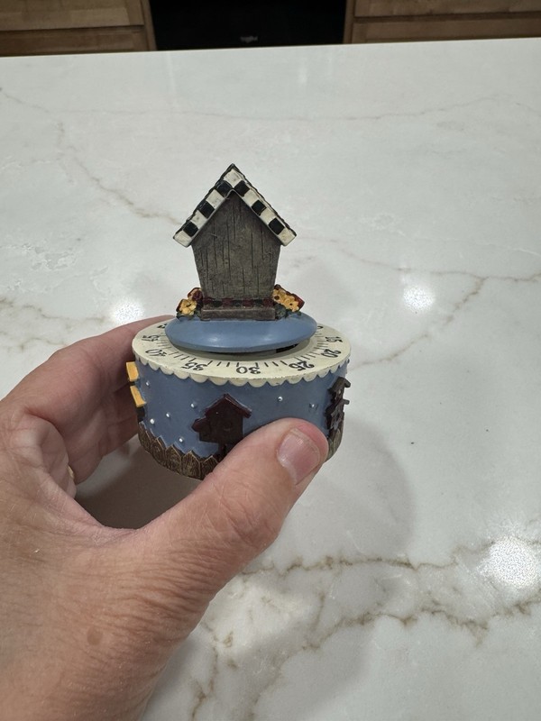 Birdhouse Timer - Country Kitchen Cooking Baking 3.5” Tall - NO BOX gallery