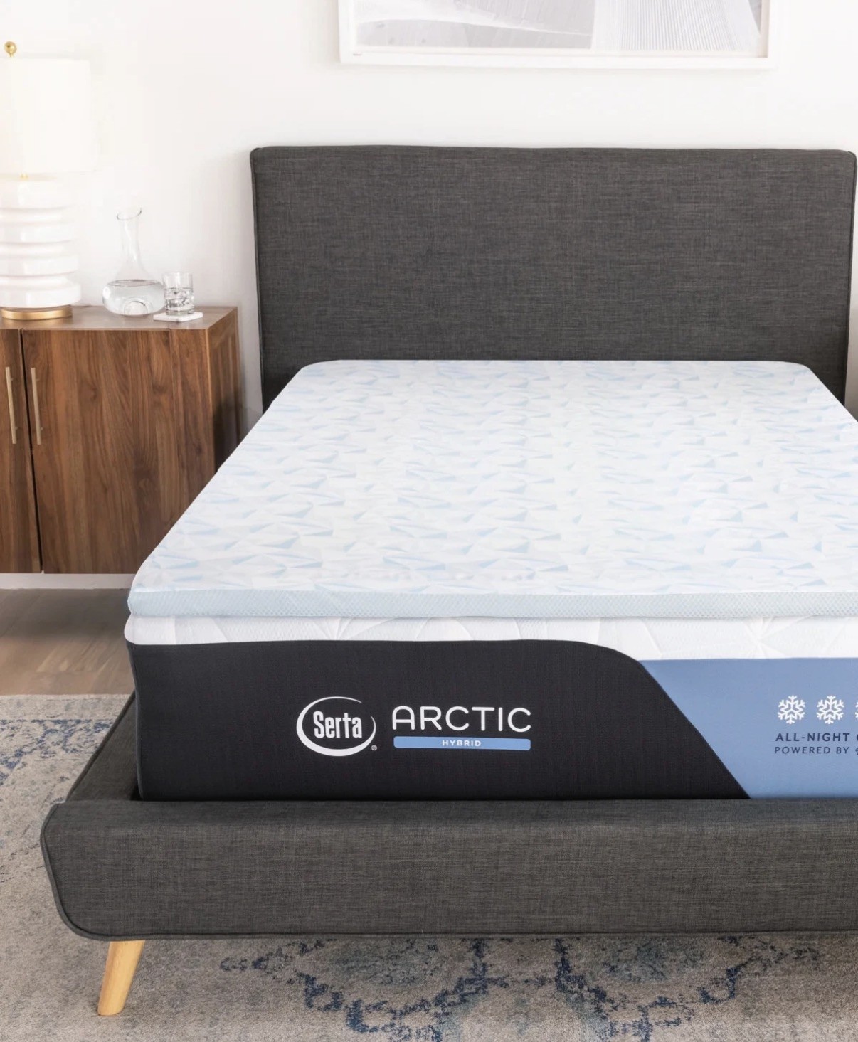 SERTA ARCTIC 2 inch Cooling Memory Foam Mattress Topper, King Size 79.5x76 (New) gallery