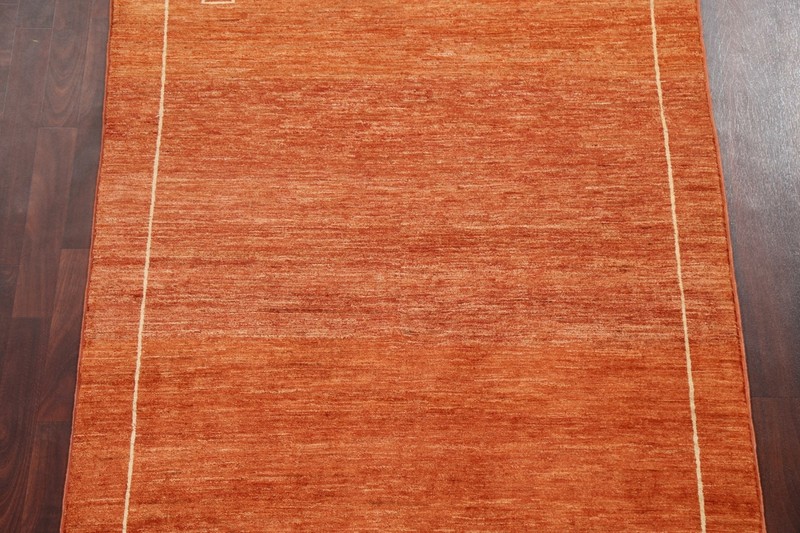 Bordered Gabbeh Kashkoli Oriental ORANGE/ IVORY Area Rug Wool Hand-knotted 5'x6' gallery