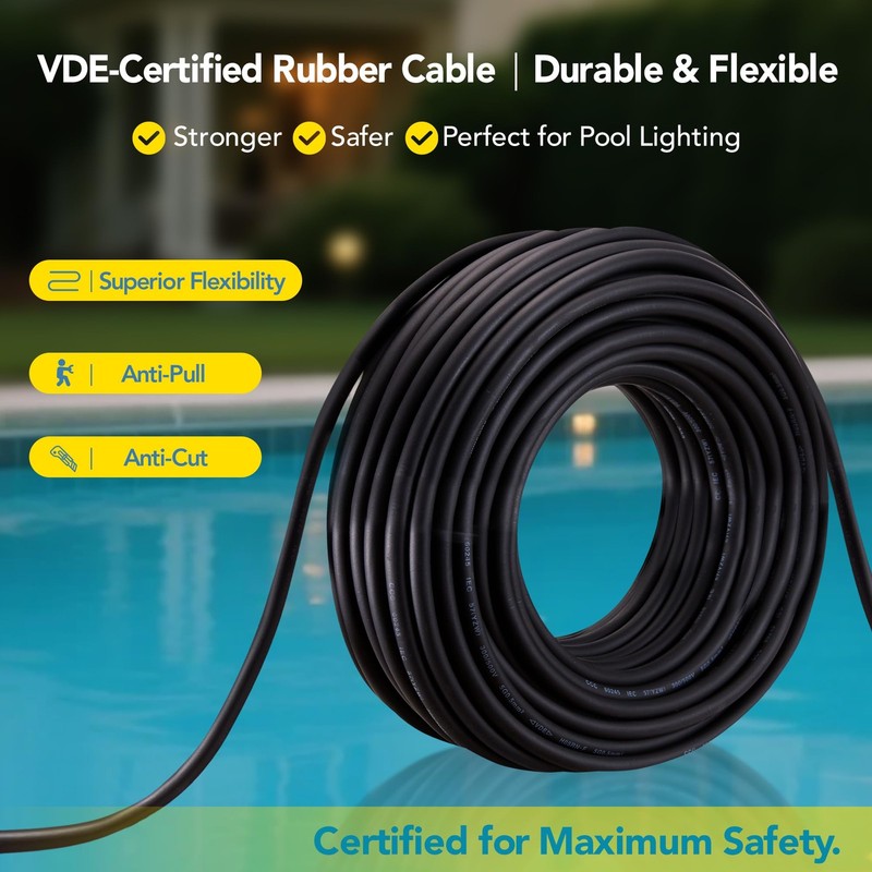 HQUA PN01 LED Inground Pool Lighting System 120V AC 10 Inch 40W, 100 Feet Cord gallery