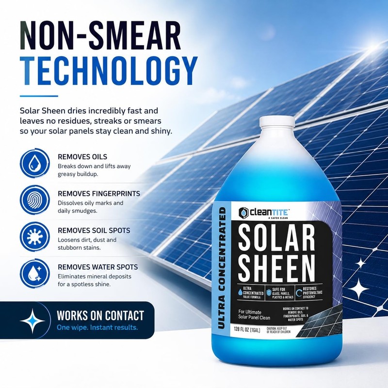 CLEANTITE Solar Panel Cleaner 1 Gallon (Makes 512 G) - 128 Fl Oz (Pack of 1) gallery