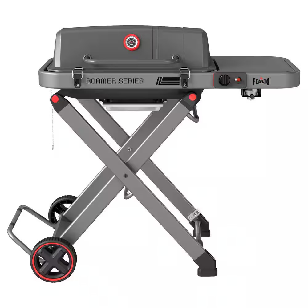 Roamer Series Travel-Friendly Portable Propane Gas Grill in Gray for Outdoor Cam gallery