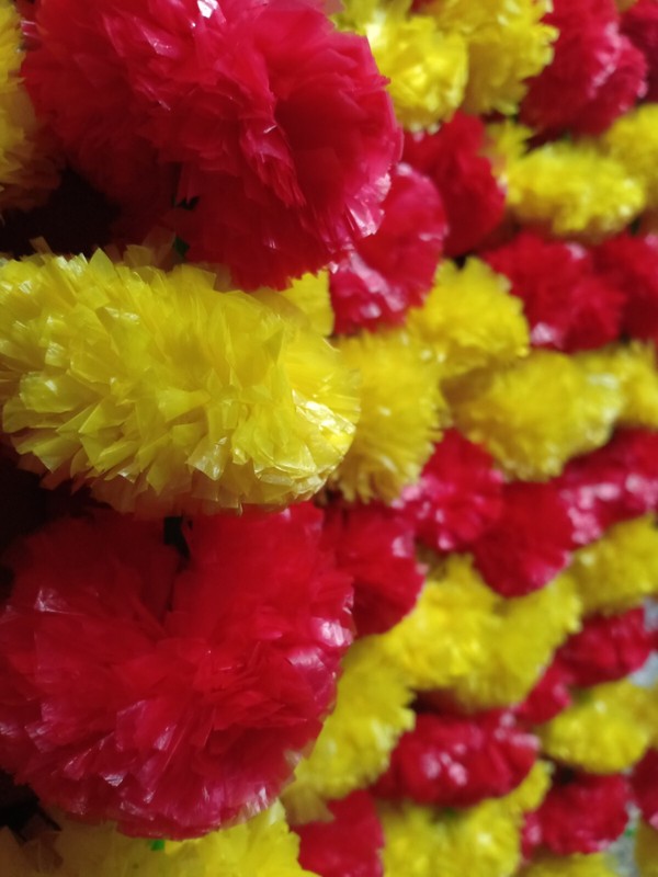 100Pcs Set Artificial Marigold Flower Garlands Diwali Indian Wedding Decoration gallery