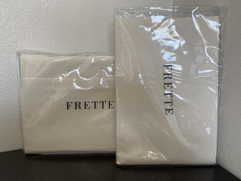 FRETTE LUXURY PERCALE KING 5 PC MATCHING SET IVORY DUVET COVER + 4 PC SHEET SET gallery