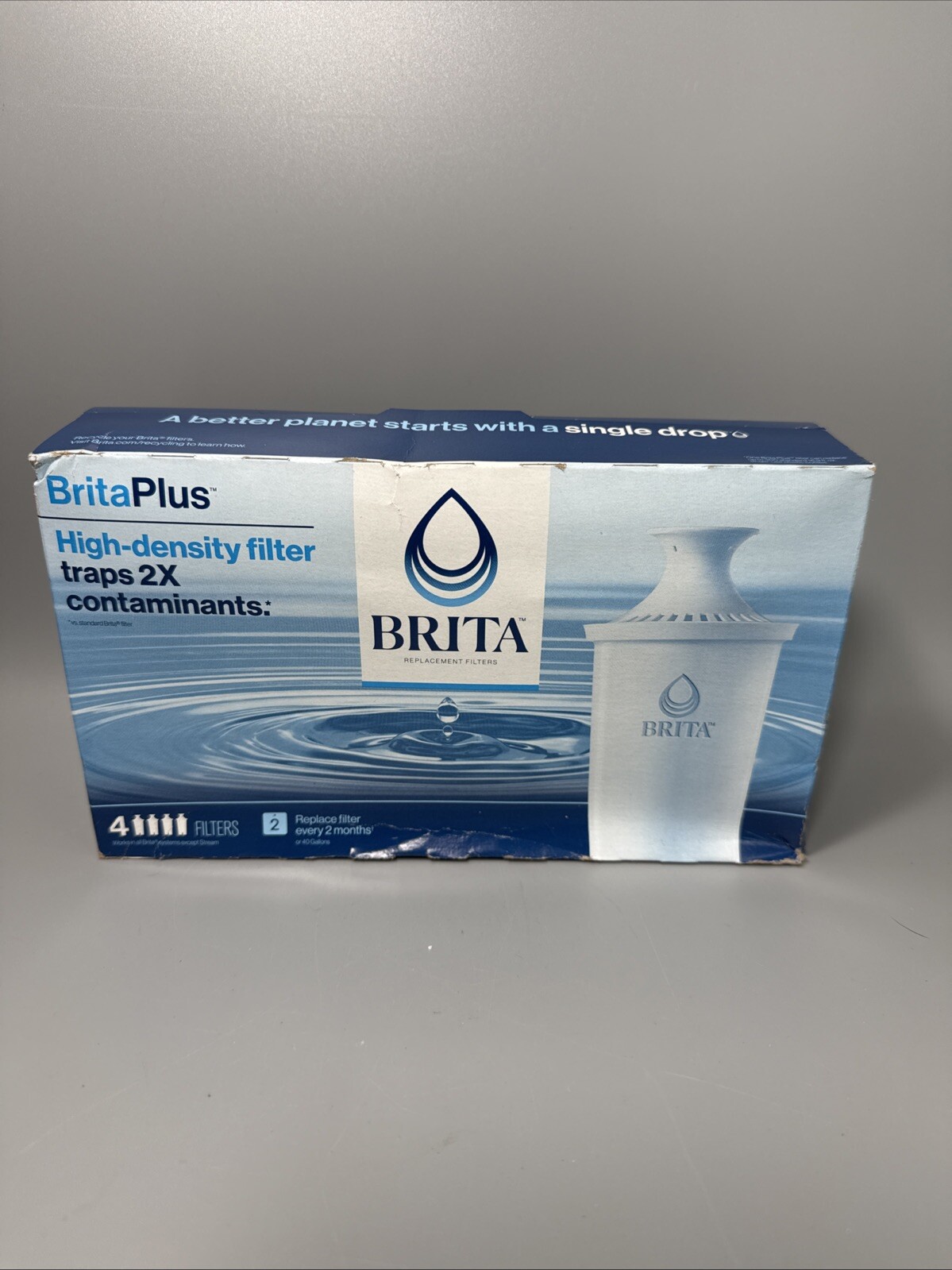 Brita Plus Replacement Water Filter, BPA-Free, High-Density Pitchers 4 PACK gallery