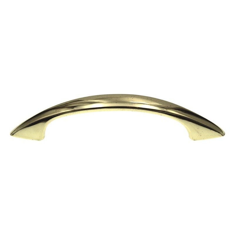 Ultra Hardware Designer's Edge Arch Pull 3" Ctr Polished Brass 59145 gallery