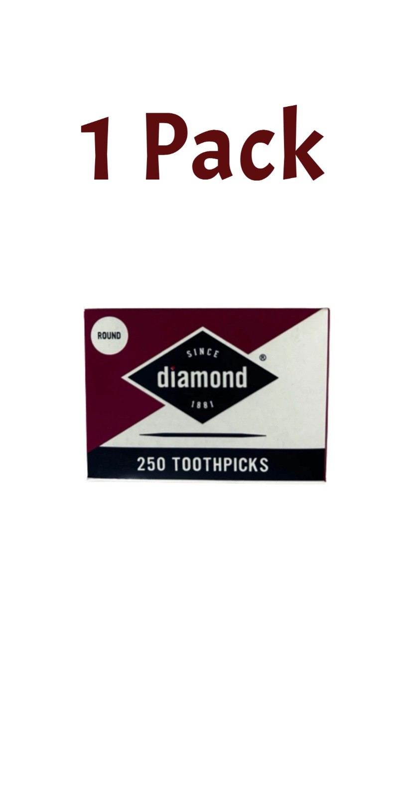 Diamond Multipurpose Wood Round Toothpicks For Everyday Use, 250-ct Each Pack gallery