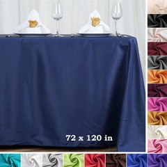 12 pcs 72×120″ RECTANGLE POLYESTER TABLECLOTHS Wedding Party Tabletop Supplies