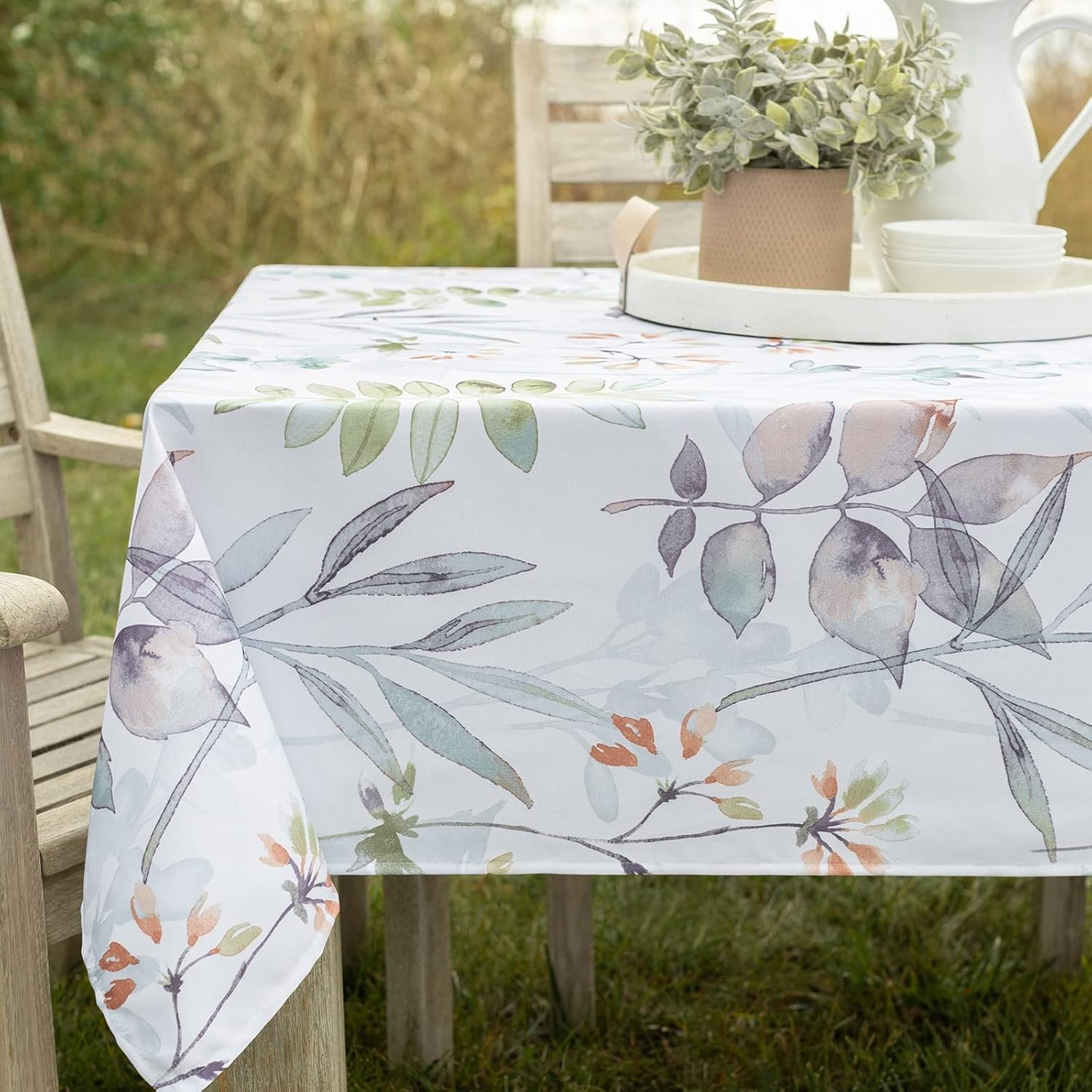 Spillproof Spring/Summer Durable Heavyweight Fabric Indoor Outdoor Tablecloth, gallery