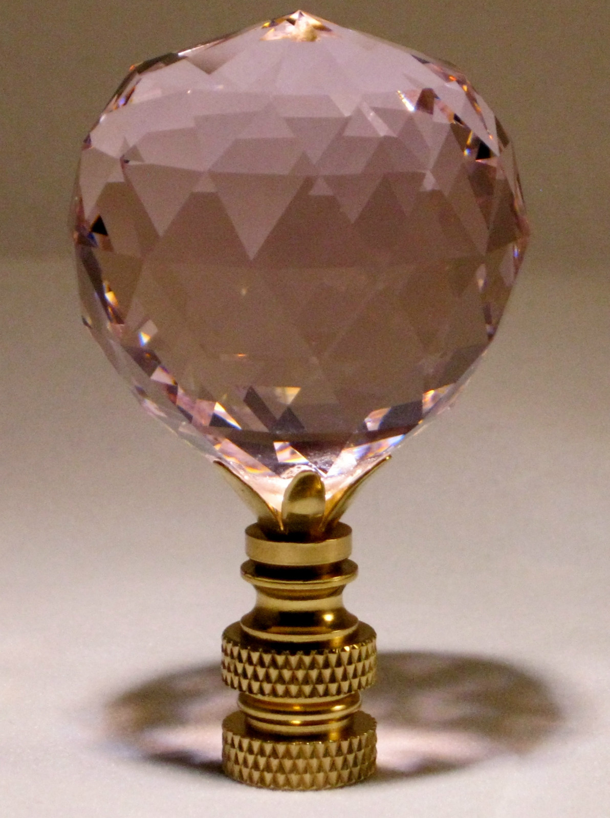 LAMP FINIAL-STUNNING LEADED CRYSTAL LAMP FINIAL-PINK gallery