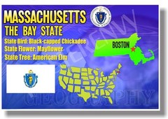 Massachusetts Geography – NEW U.S State Travel POSTER