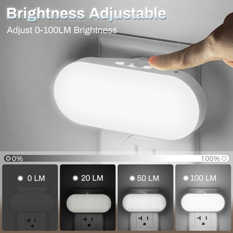 Led Night Light, Plug into Wall, [2 Pack] with Dusk to Dawn Sensor, 1W 5000K Dim gallery