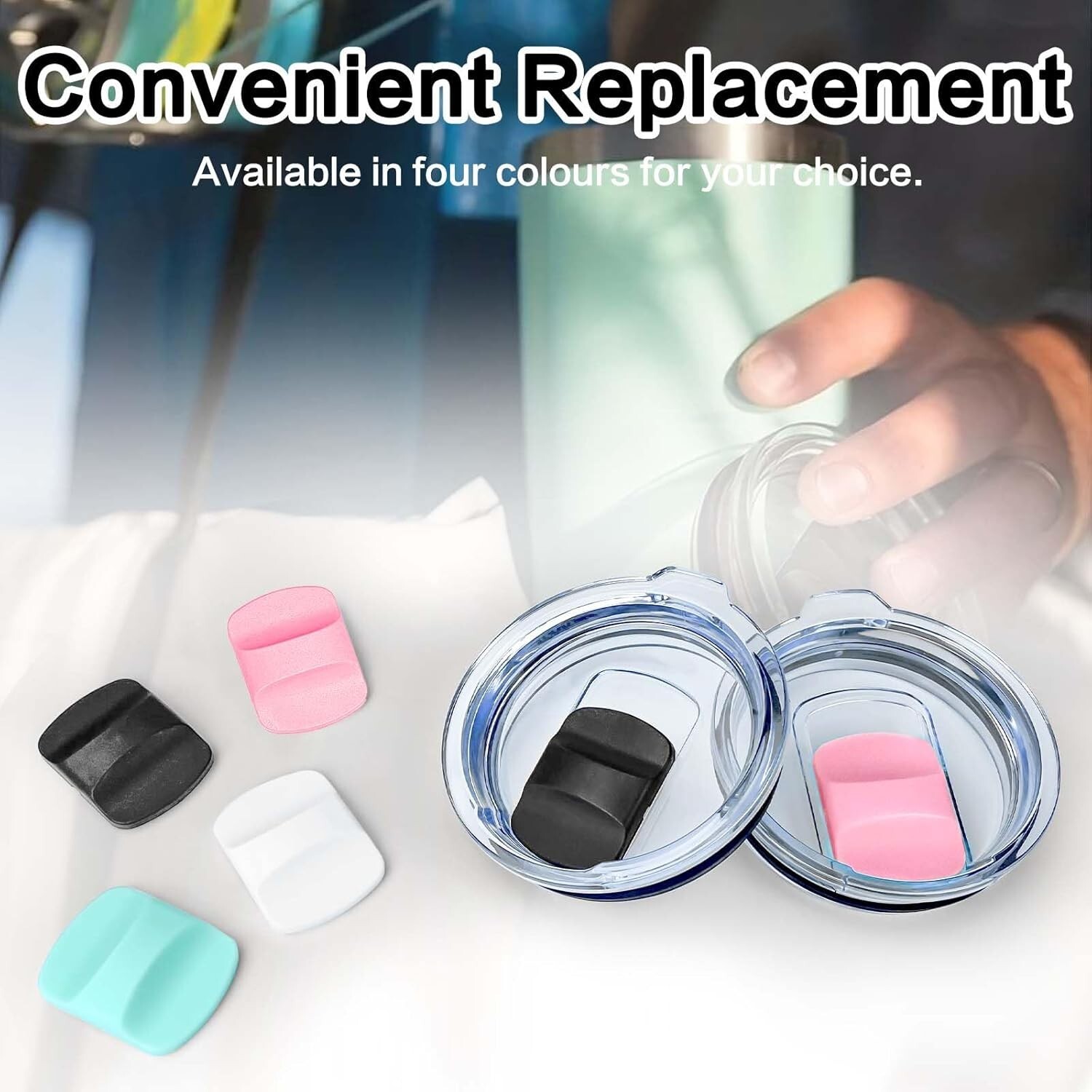 2 or 4 Magnetic Slider Replacement Block Compatible with YETI Rambler 10 Oz 14Oz gallery