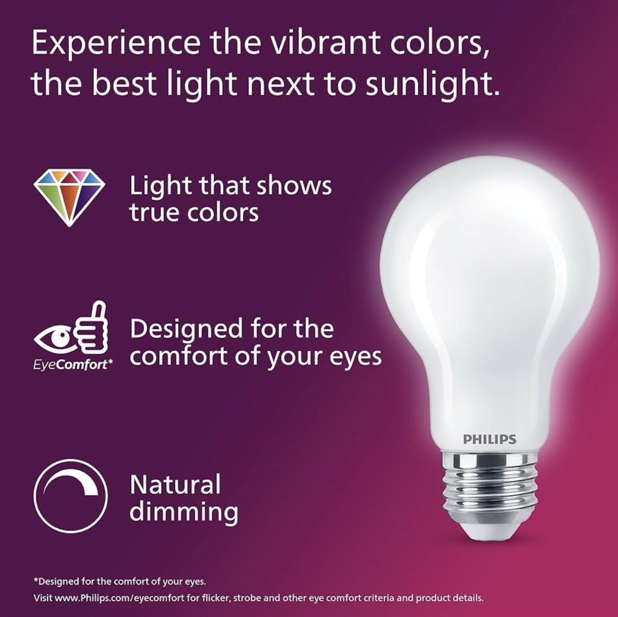 Philips Ultra Definition LED 75W A19 Bulbs Soft White 2-Pk (4 Packs Total) gallery