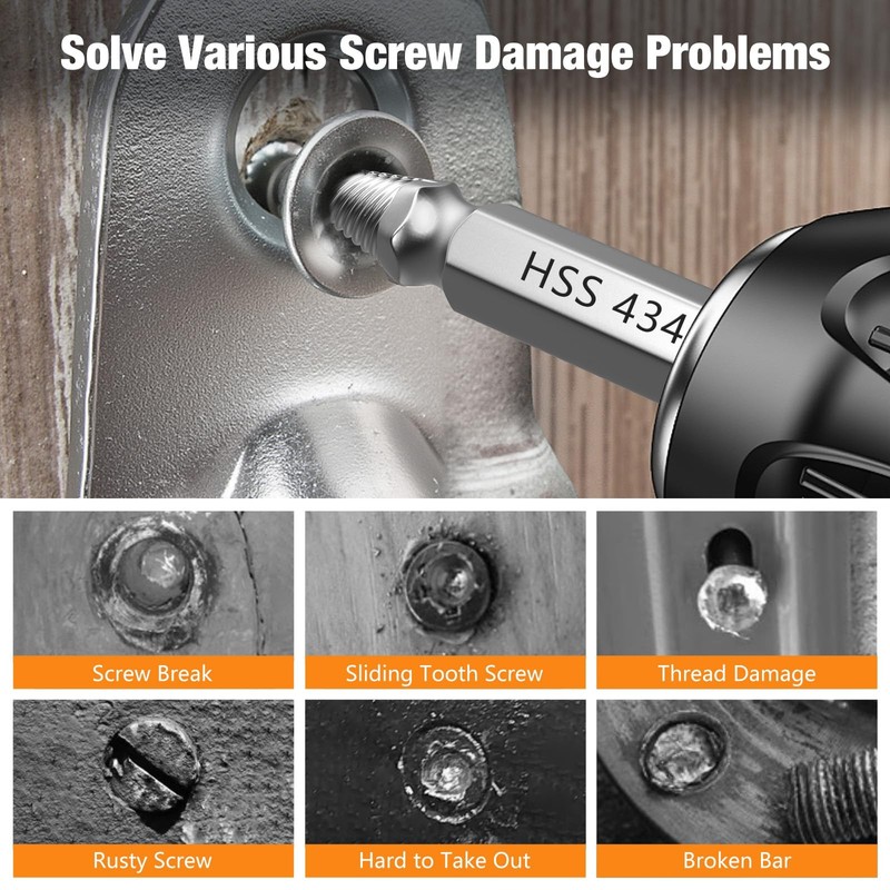 Nuovoware Damaged Screw Extractor Set, 6 PCS Easy Out Stripped Screws Nuts Bo... gallery