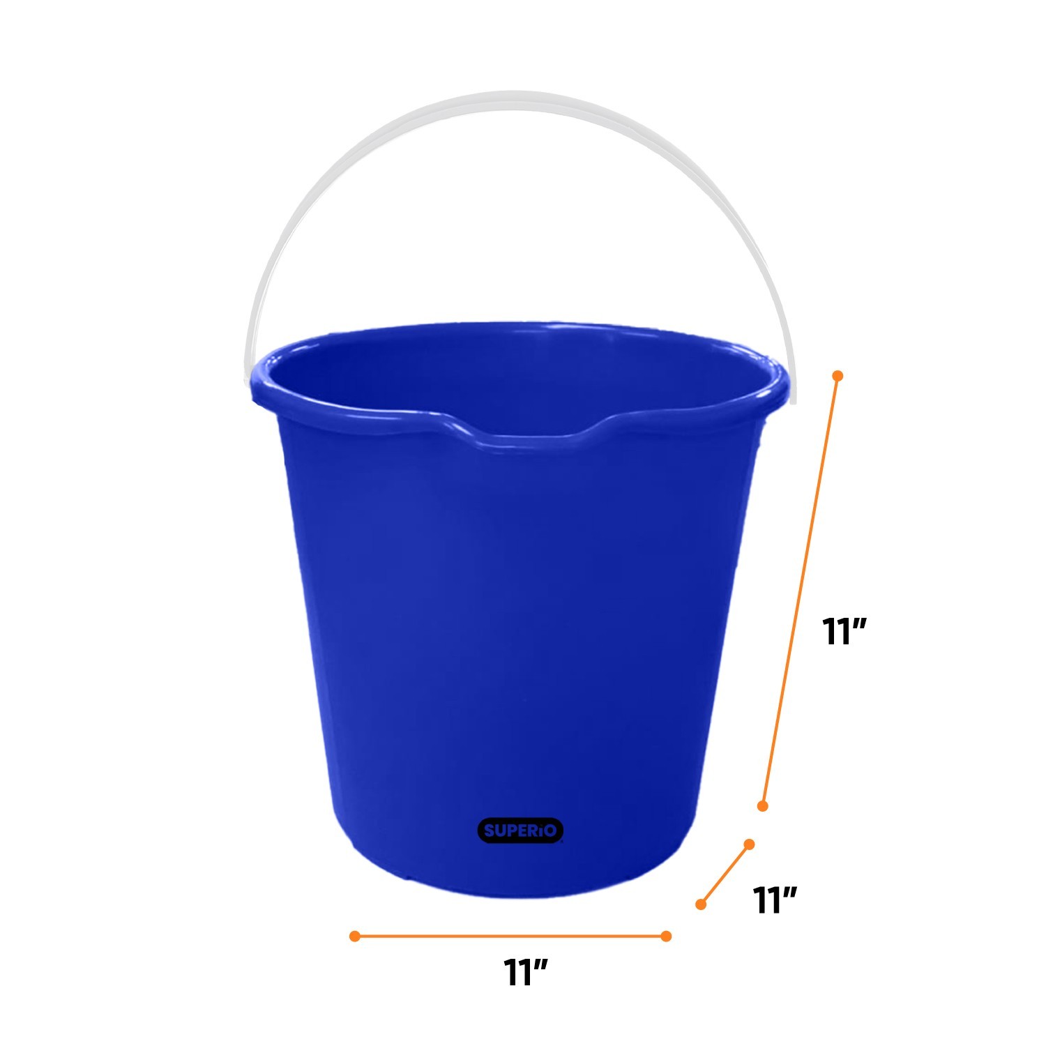 Superio 2 Gallon Utility Bucket with Handle Blue Plastic Cleaning Car Wash Pail gallery