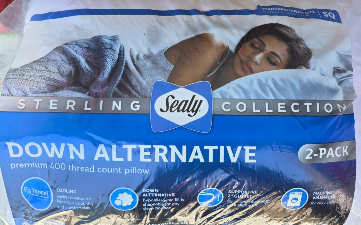 Sealy Sterling Collection Down-Alternative Pillow, 2-pack gallery