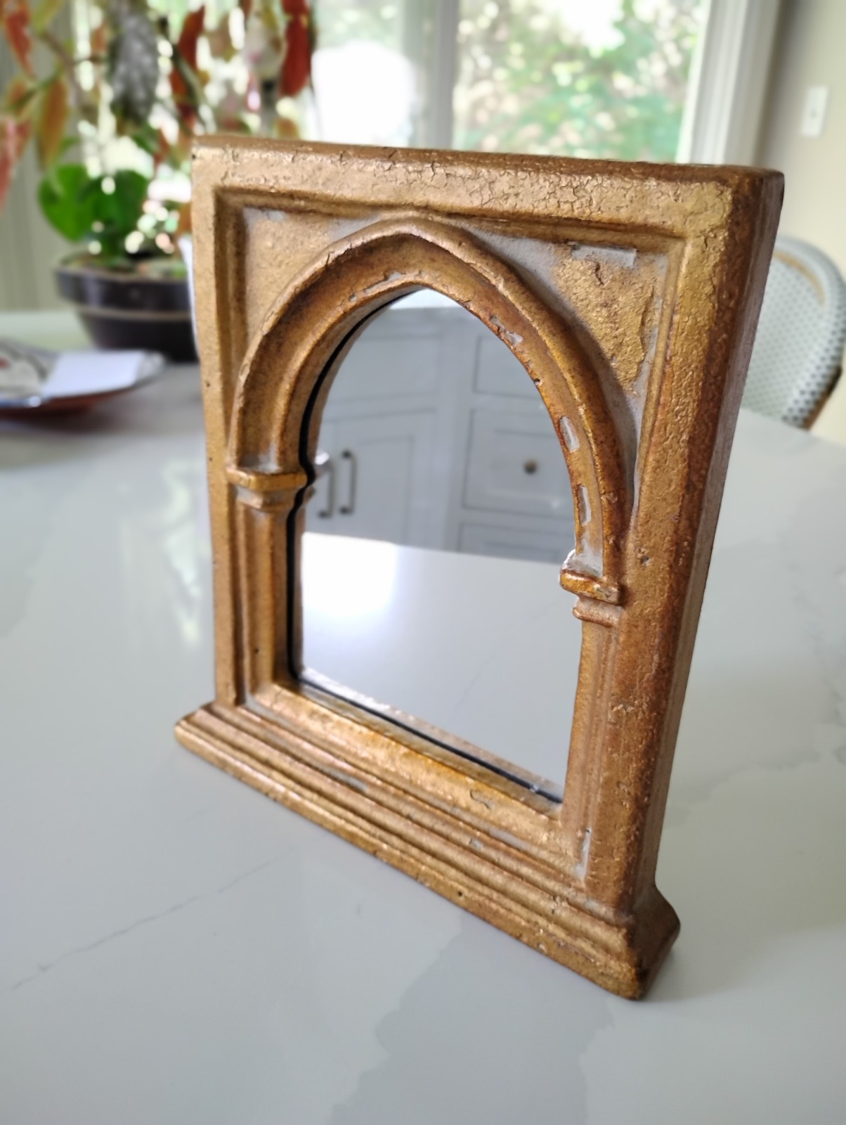 Kulicke Collection Gold Gothic Arch Mirror Small Rectangular 11x10 Accent gallery
