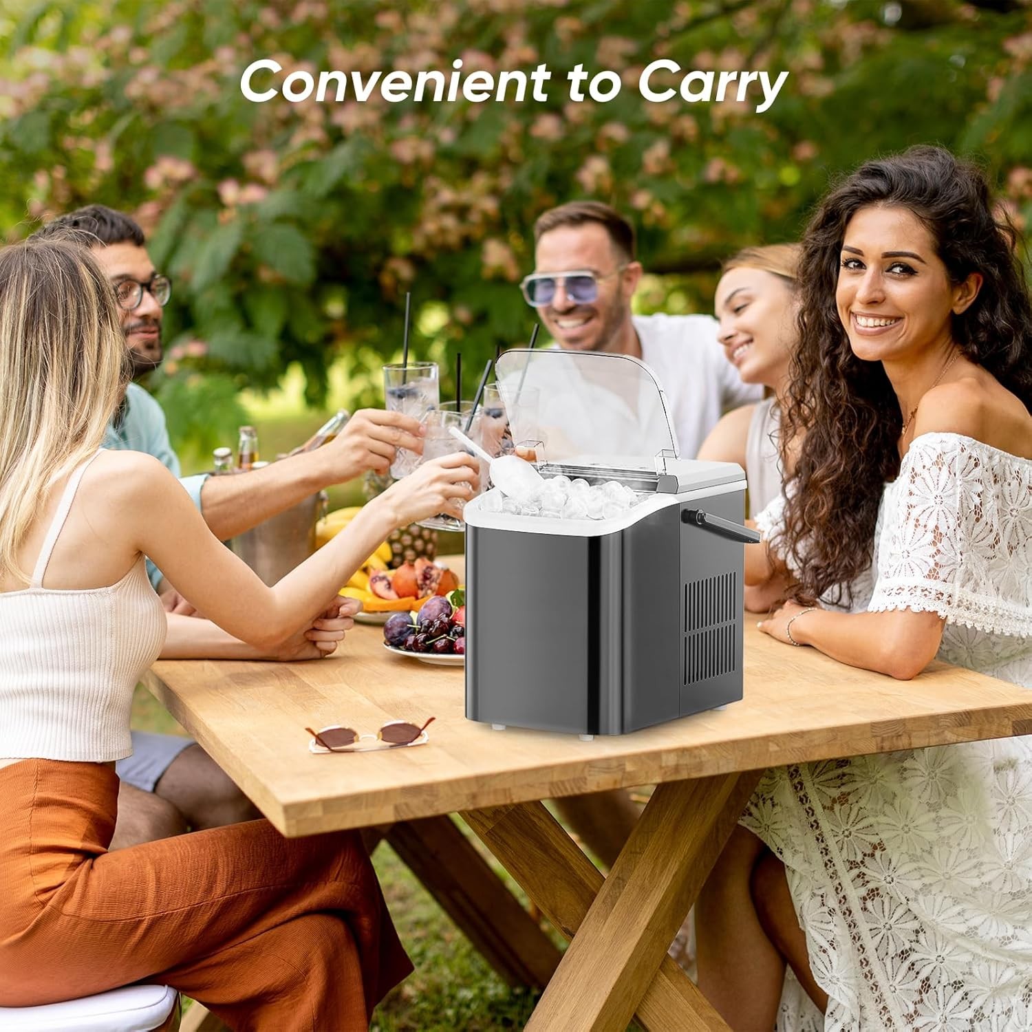 Portable Ice Maker Machine 26lbs/24H 9 Cubes in 6 Mins Self-Cleaning Quiet gallery