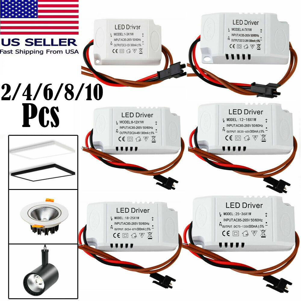 2-10x 3W 12W 18W 36w LED Driver Power Supply Transformer AC 110V 220V DC 12V 24V gallery