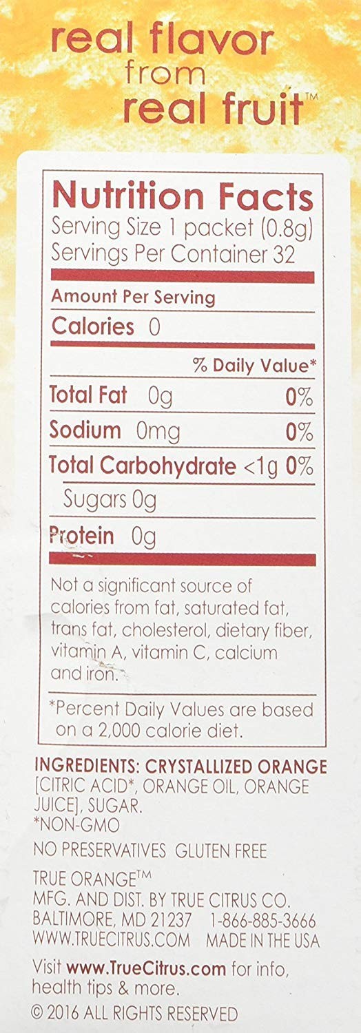 TRUE ORANGE Water Enhancer (32 Packets) | Zero Calorie Water Flavoring | gallery