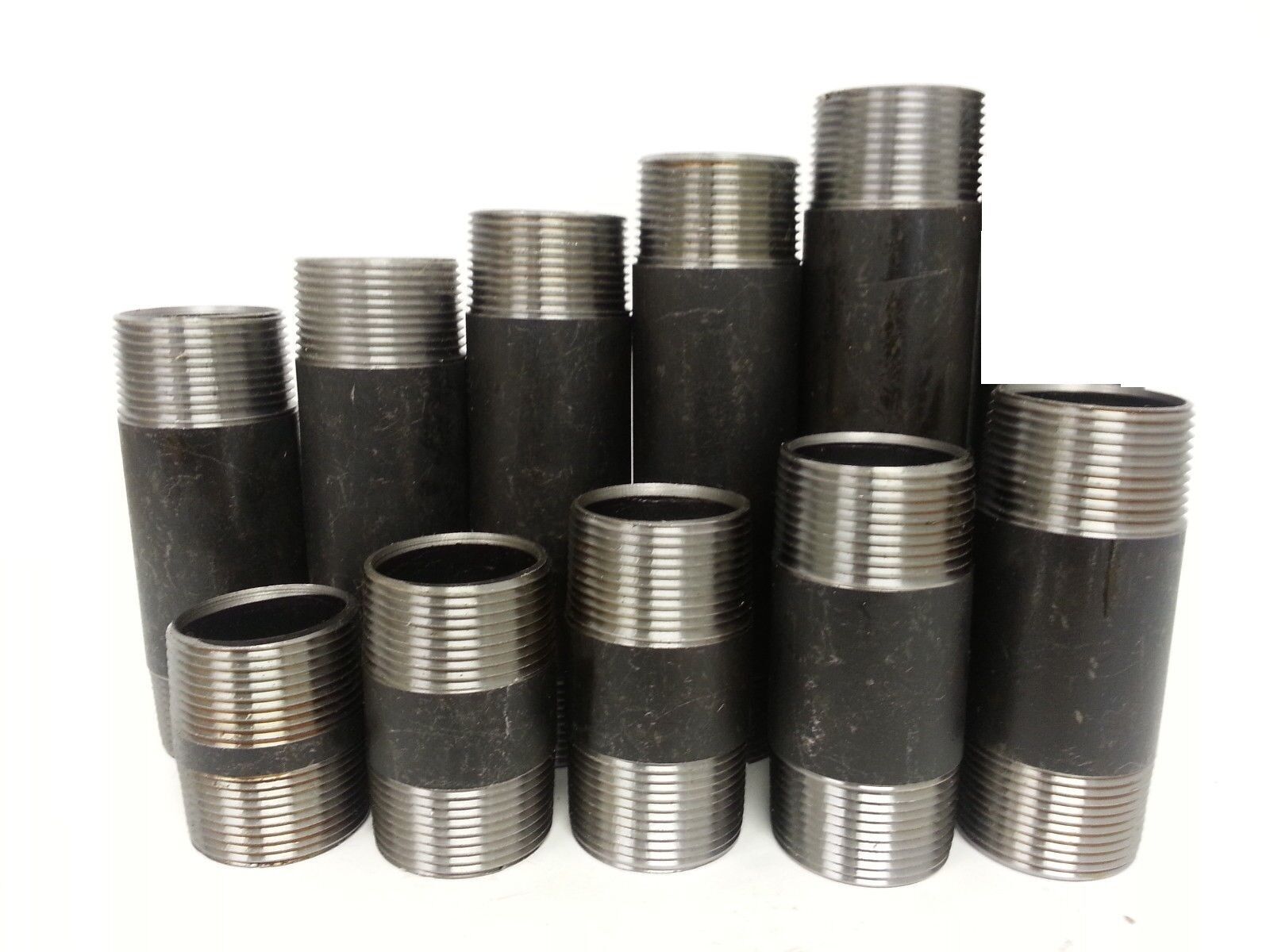 2x Pack 2" x Various Length Black Pipe Nipples NPT Threaded Both End Schedule 40 gallery
