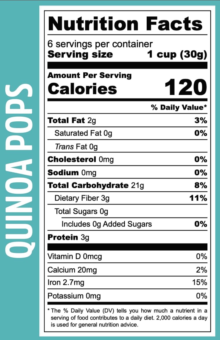 Puffed Quinoa Pops – Healthy Protein Cereal, Gluten-Free, Sugar-Free, Vegan S... gallery
