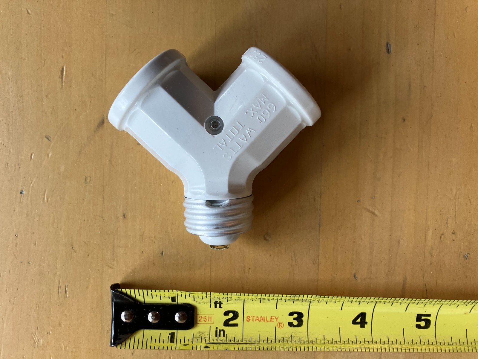 Leviton R52-128-W Double Standard Socket Adapter, 660W-250W, White gallery