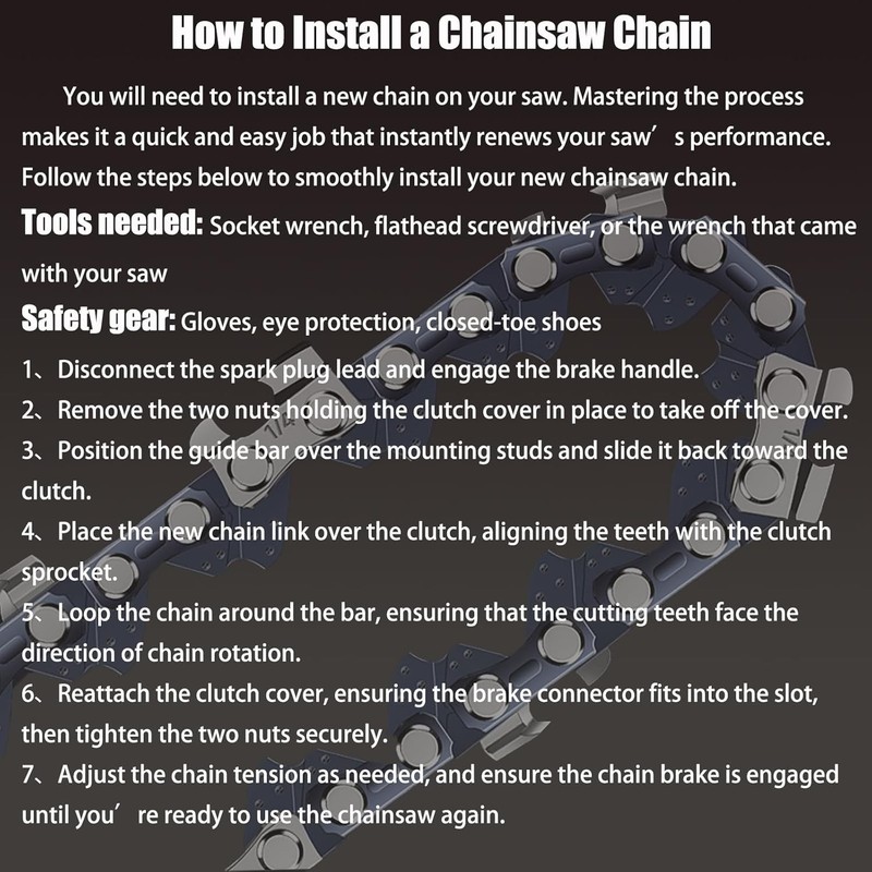 Durable 6" Mini Chainsaw Chain - 37 Drive Links in 4-Pack for Effortless Cutting gallery