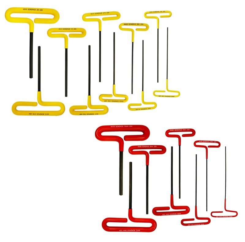 Bondhus Loop T Handle Hex Wrench Set Metric SAE Standard 3/32-3/8in 2-10mm USA gallery
