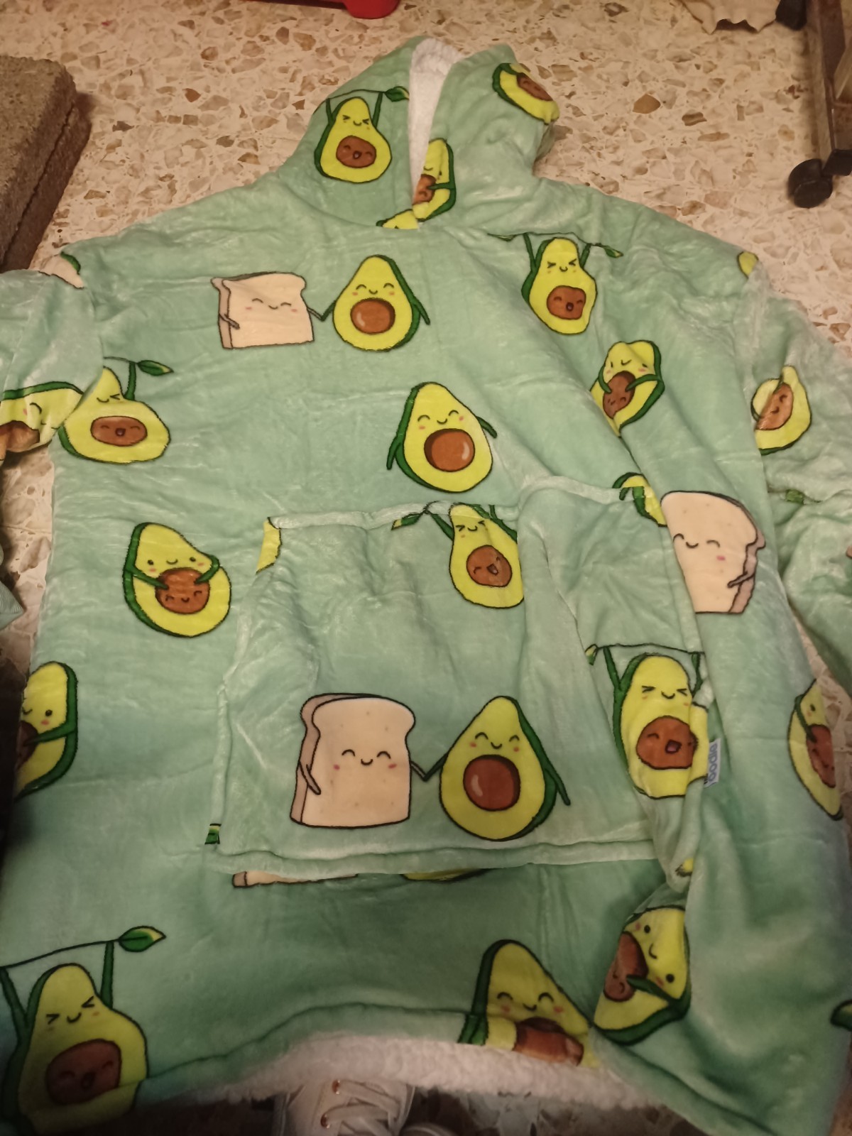 Oodie Avocado Toast Wearable Blanket for 14 & Up Light Teal Green gallery