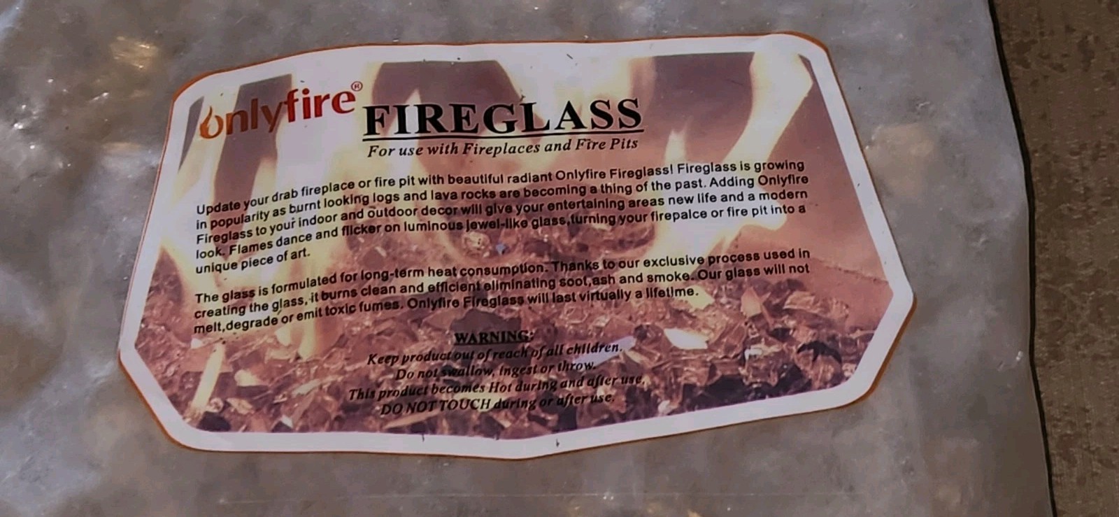 10 Pounds OnlyFire Fire Glass 1/2 Inch Gold Reflective Fire Pit Table Propane gallery