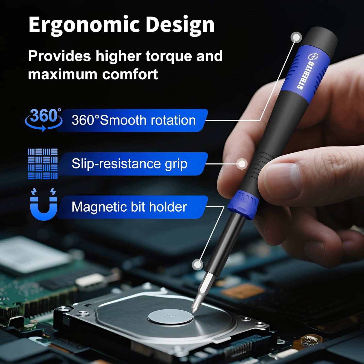 STREBITO 64 Piece Precision Screwdriver Repair Tool Kit gallery