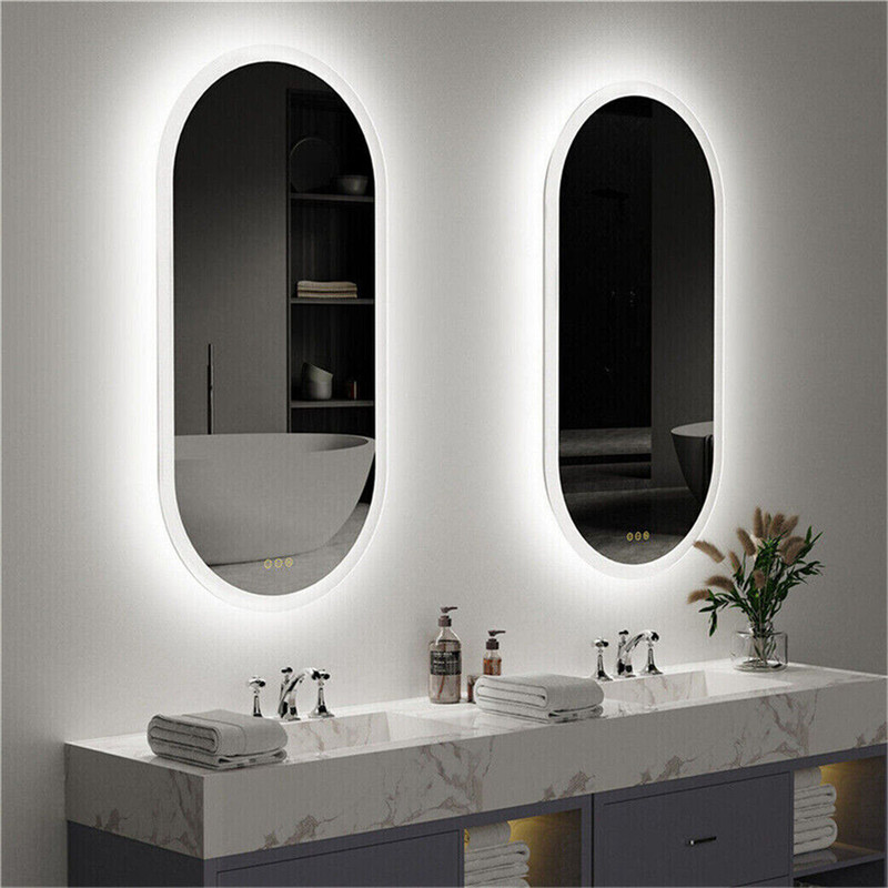 Illuminated Bathroom Mirror Horizontal/Vertical Wall Mounted Smart Vanity Mirror gallery