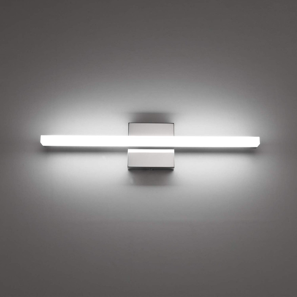 Bathroom Light Fixtures Over Mirror, 16'' IP44 9W Chrome Vanity Light Bar 6000K