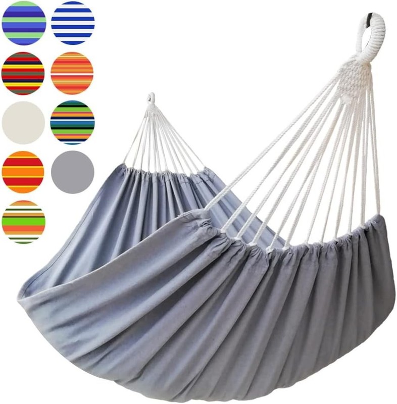 Comfortable Grey Double Hammock for Patio & Garden - Holds Up to 600 Pounds gallery