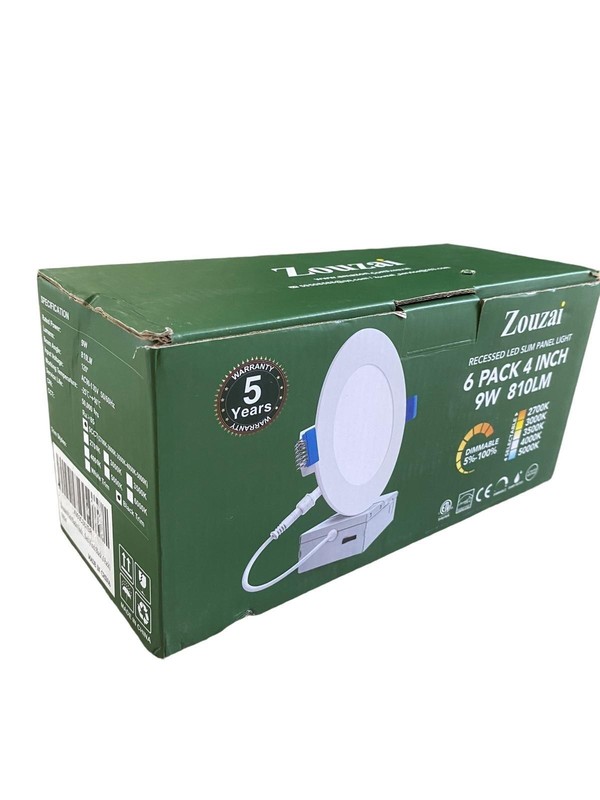 ZOUZAI RECESSED LED SLIM PANEL LIGHT 6 PACK 4 INCH 9W 810LM gallery
