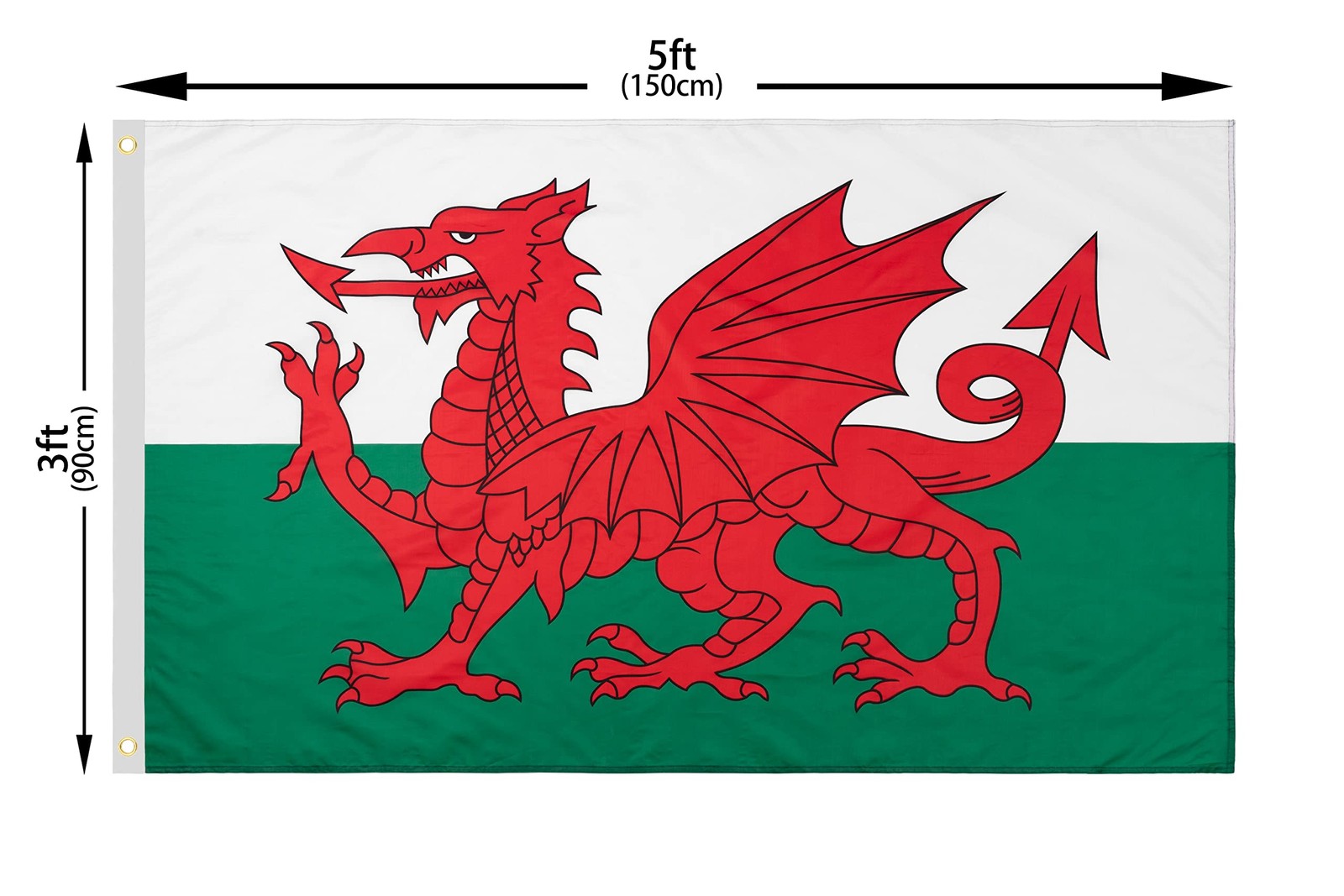 DANF Wales Flag 3x5 Ft Thick Polyester, Fade Resistant, Brass Grommets, Canvas H gallery