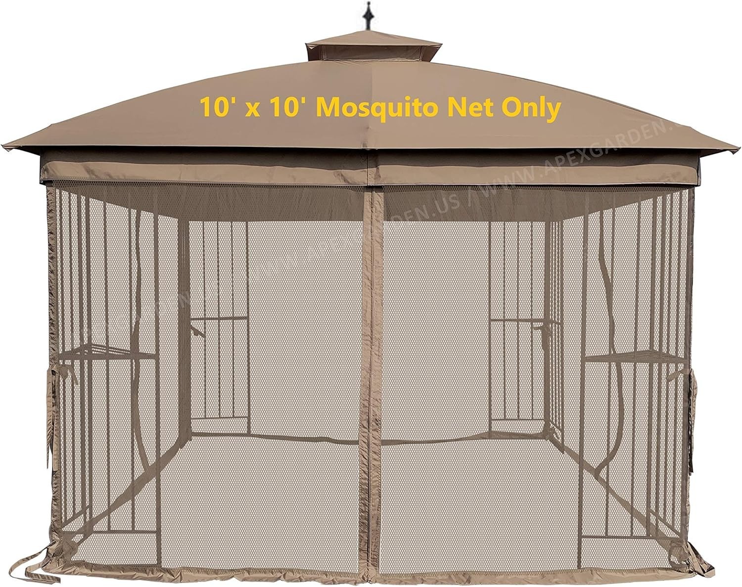 10-ft x 10-ft Gazebo Replacement Mosquito Screen Netting Tan gallery