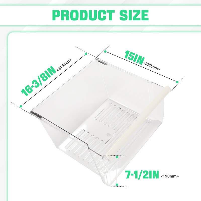 For PS890591 WP2188656 Upper Crisper Pan Compatible with Whirlpool Refrigerator gallery