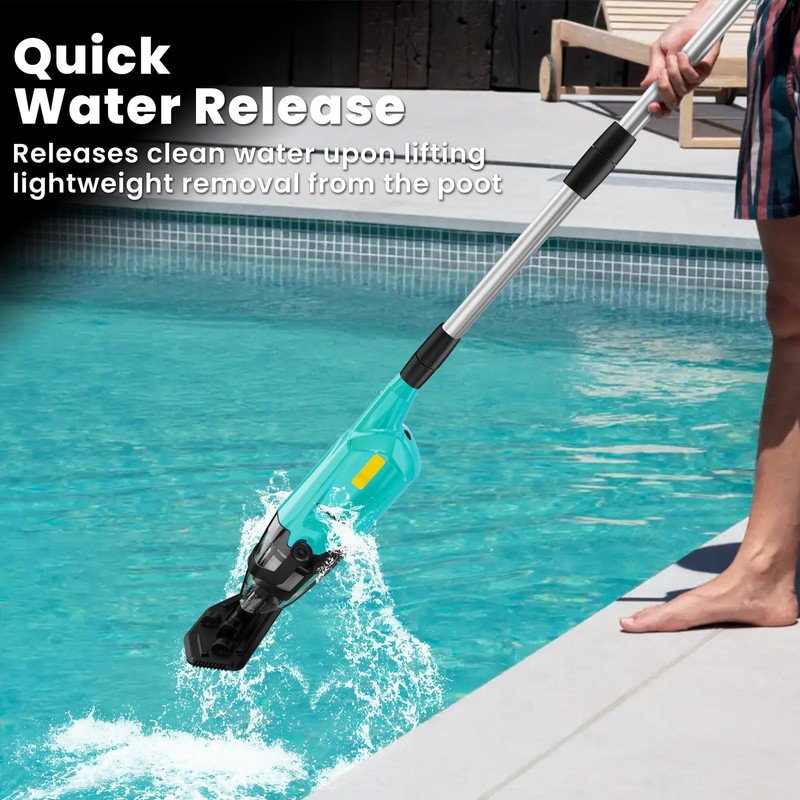 Cordless Handheld Pool Vacuum with Telescopic Pole 18GPM Powerful Suction, 90Min gallery