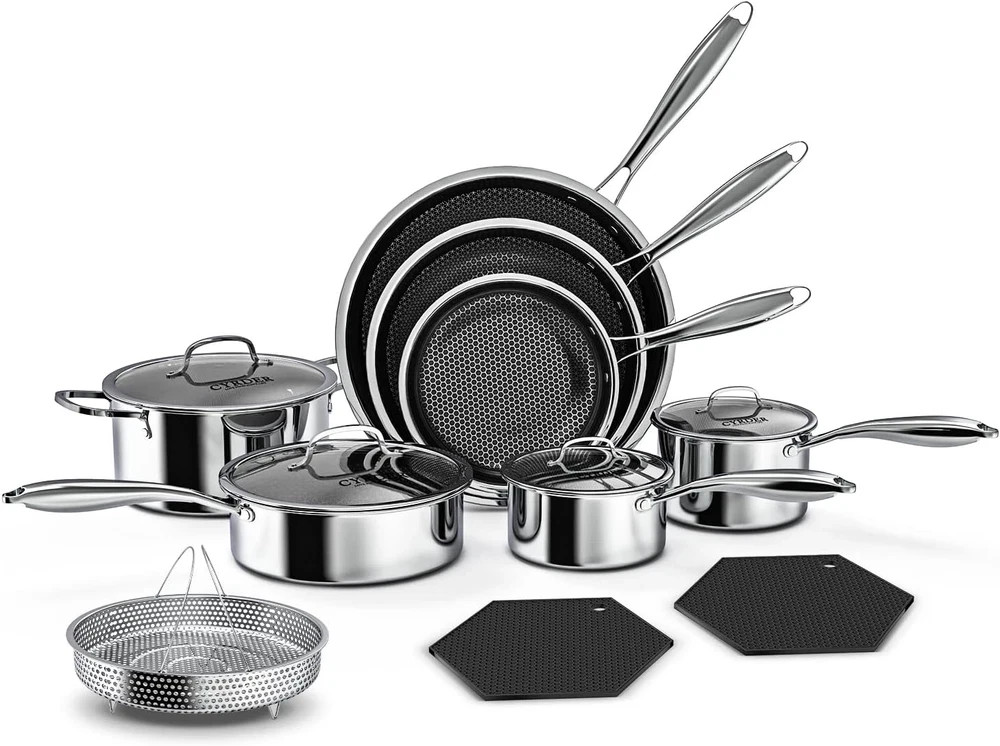 14-Piece Nonstick Hybrid Hex Cookware Set - Induction & Oven Safe, PFOA Free gallery
