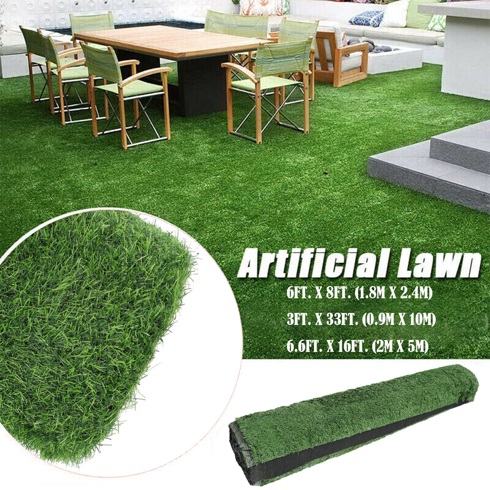 33ft. x 3ft. Synthetic Landscape Fake Grass Mat Artificial Pet Turf Lawn Garden gallery