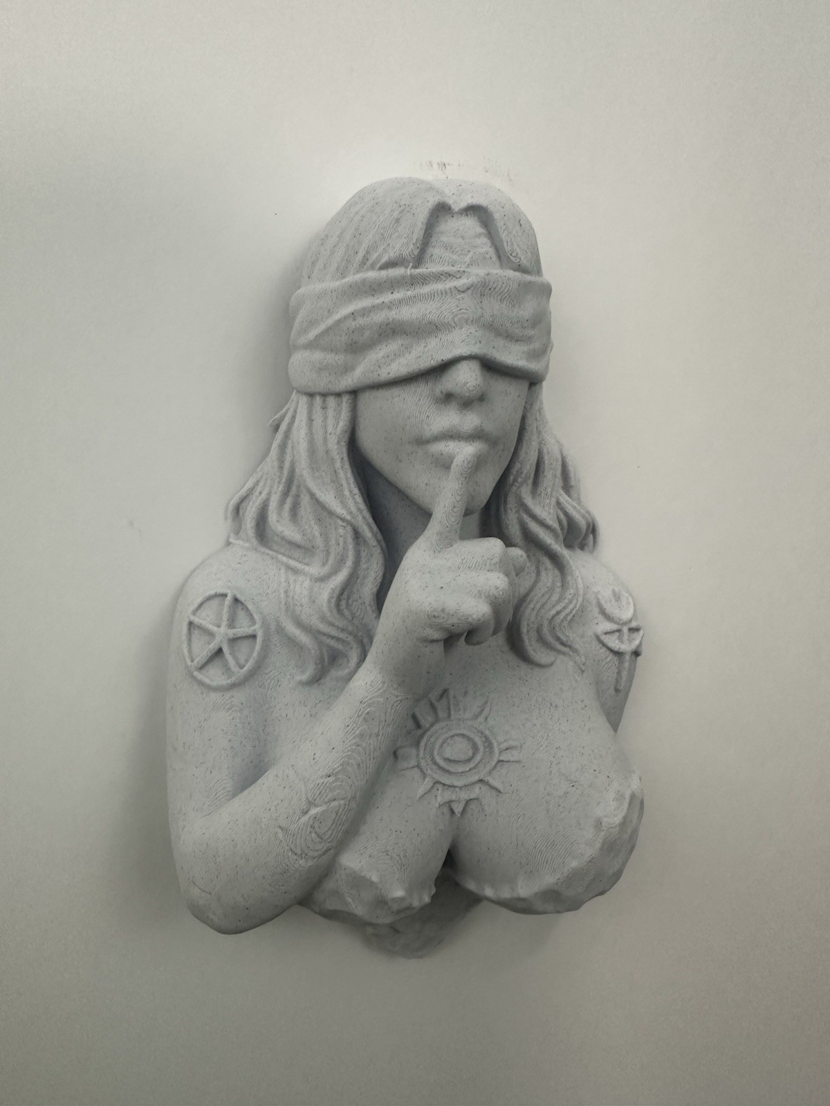 Mystical Blindfolded Oracle Wall Sculpture Gothic Occult Decor Woman Wall Art 9” gallery