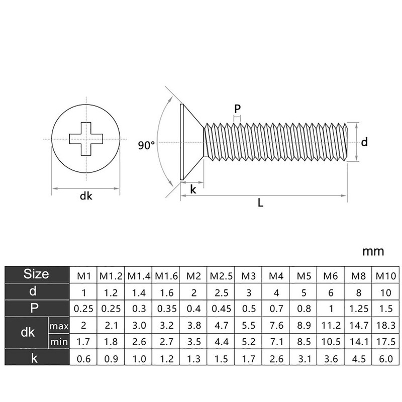 Solid Brass Phillips Machine Screws Countersunk Flat Head Bolts M2 M3 M4 M5 M6 gallery