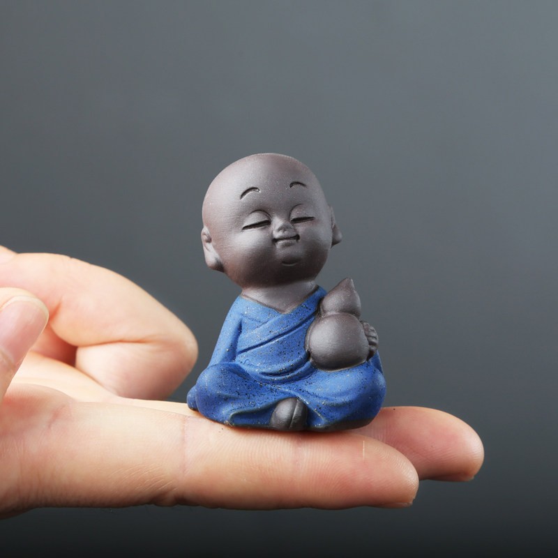 Yixing Tea Pet Purple Clay Mini Monk Zisha Zen Decoration for Tea Set Bonsai gallery
