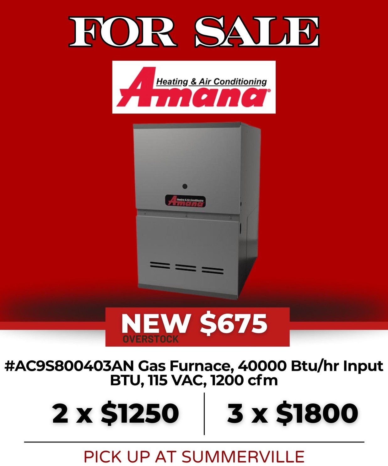 Amana AC9S800403ANA Single-Stage Multi-Speed Gas Furnace gallery